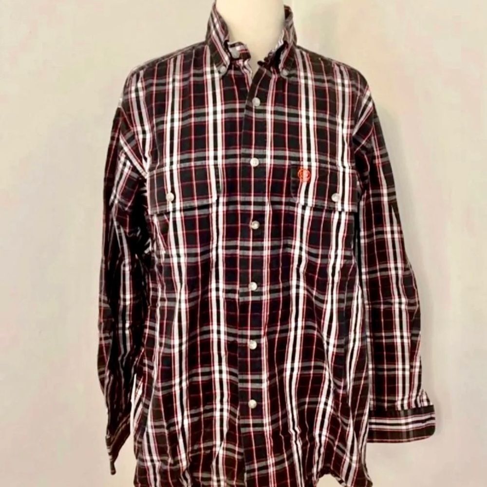Retro George Strait‎ Wrangler Plaid Button Down Shirt